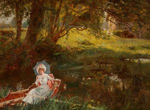 Dama en una barca de Henry John Yeend King